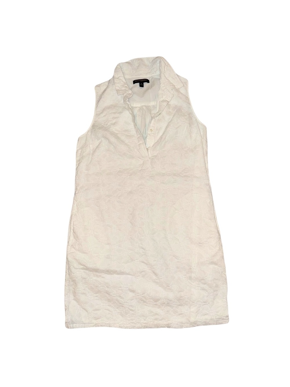 VTG BANANA REPUBLIC WHITE EMBROIDERED MIDI DRESS // SIZE 6🤍